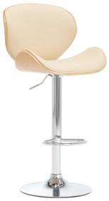 vidaXL Scaun de bar, crem, piele ecologică