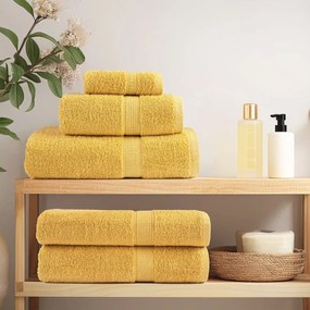 vidaXL Prosoape de baie 2 pcs Auriu 15 x 21 cm Bumbac
