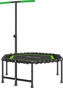 SPORTNOW Trambulină de Fitness 114x114x132 cm cu mâner reglabil în 3 nivele și cadru din oțel Verde și Negru | Aosom Romania