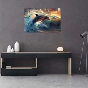 Tablou - Delfin, ilustrații (90x60 cm)