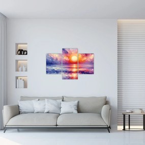 Tablou - Apus de soare artistic colorat (90x60 cm)