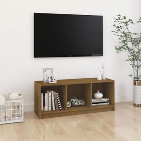 vidaXL Comodă TV, maro miere, 104x33x41 cm, lemn masiv de pin