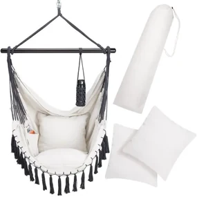 Deuba Scaun suspendat crem - 170x100x150cm