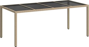 vidaXL Masă de Grădină Bej 190 x 90 x 75 cm poliratan