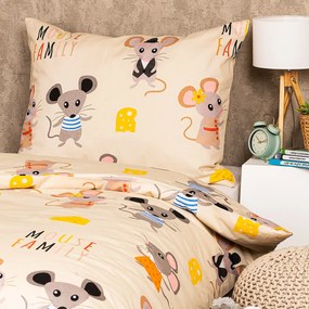 Lenjerie de pat copii, din bumbac, 4Home Little mouse, 140 x 200 cm, 70 x 90 cm