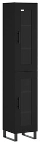 3199450 vidaXL Dulap înalt, negru, 34,5x34x180 cm, lemn prelucrat