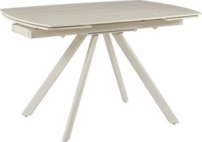 Masa extensibila URSA, grej cu efect de piatra travertin, ceramica/met
