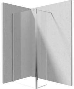 Paravan dus sticla securizata 50x200 cm profil crom pentru cabina dus walk-in Cersanit Mille 500x2000 mm, Crom lucios