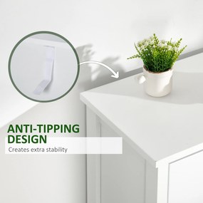 HOMCOM Comodă pentru Dormitor cu 5 Sertare Colorate, cu Mânere Metalice,  45x30x95.4 cm, Multicolor | Aosom Romania