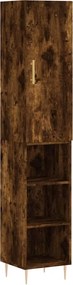 vidaXL Dulap înalt, stejar fumuriu, 34,5x34x180 cm, lemn prelucrat