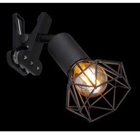 Lampă de perete cu clemă XARA I 1xE14/40W/230V negru Globo 54802SK