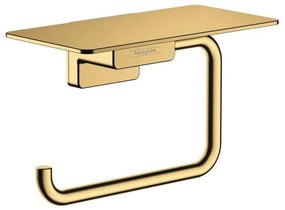 Suport hartie igienica cu raft Hansgrohe AddStoris, polished gold optic - 41772990