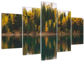 Tablou cu lac de pădure (150x105 cm)