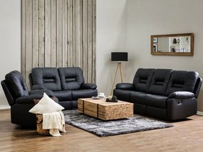 Canapea 2 locuri Barnet 2 (piele sintetică) (negru) . 1008548