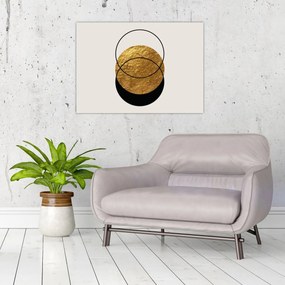 Tablou - Abstracție de aur și alb N⁰2 (70x50 cm)