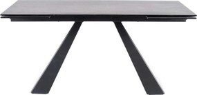 Masa extensibila SALVADORE CERAMIC II, gri/negru mat, sticla securizat