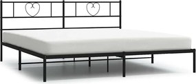 vidaXL Cadru de pat metalic cu tăblie, negru, 183x213 cm