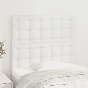 vidaXL Tăblii de pat, 2 buc, alb, 80x5x78/88 cm, piele ecologică