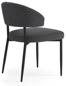 MAZZONI EXPORT IRIS Antracit [Gri închis] (material Monza 130) - SCAUN MODERN TAPIȚAT BOUCLÉ PENTRU SALON/SUFRAGERIE LOFT