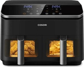 La mâna a doua: Friteuza cu aer cald Cosori Dual Basket CAF-R901-AEU, 1750 W, 8.5 L, 8 programe, Timer, Ecran tactil, Negru