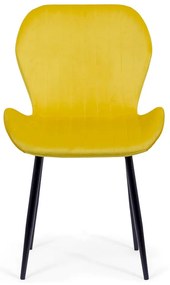 Scaun dining din catifea cu picioare metalice BUC 248U galben
