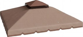 Outsunny Prelată de schimb 3x3 m cu acoperiș dublu Orificii de drenaj și UPF 30+ Doar prelată NU include cadru Kaki | Aosom Romania