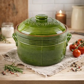 Oala Ceramica pentru Sarmale si Fripturi, Glazurata, Rotunda, 8 Litri