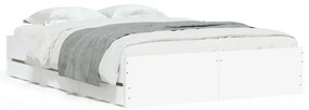 3207280 vidaXL Cadru de pat cu sertare, alb, 120x200 cm, lemn prelucrat