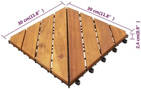Placi pardoseala, 30 buc., maro, 30x30 cm, lemn masiv de acacia Maro, 30, Model 3