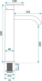 Baterie lavoar inalta Rea Ontario cupru periat