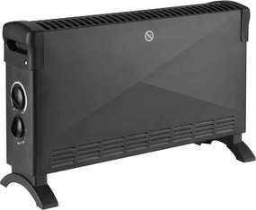 Convector Rosberg R51974FT, 2000 W, 3 trepte, Ventilator turbo, Termostat, Protectie impotriva supraincalzirii, Negru