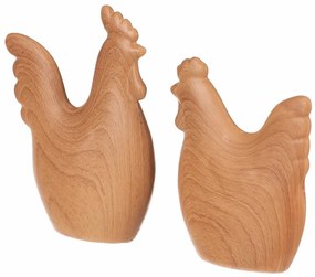 Decorațiuni de Paște Găină și cocoș, 12 x 3 x 14cm, set de 2 bucăți, poliresină