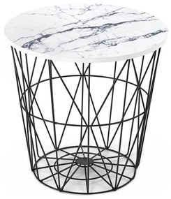 Măsuță de cafea HARISSA 41x42 cm negru/alb decor marmorat