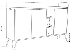 Consolă Clara Console - Anthracite, Light Mocha