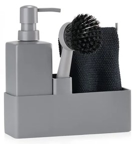 Suport pentru accesorii de spălat gri din ceramică Singles – Zone