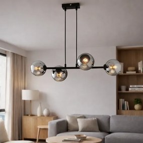 Brilagi - Lustră suspendată pe cablu DIOR 4xE27/60W/230V negru/gri fumuriu