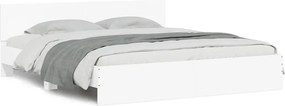 vidaXL Cadru de pat cu tăblie, alb, 160x200 cm