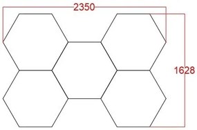 Panou LED HoneyComb, 5 Hexagoane, Lumină Rece 6500K, 192W