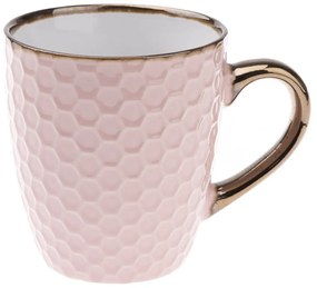 Cană din ceramică Fagure 8 x 8,7 cm,  roz
