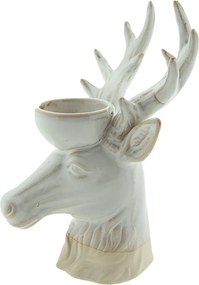Suport lumanare, gri, din portelan, H21 cm, Reindeer