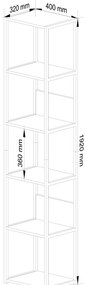Raft Loriana (negru + stejar craft). 1070984
