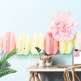Fototapet autoadeziv macaroons delicioase