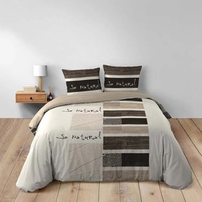 Lenjerie de pat maro din bumbac pentru pat dublu 200x200 cm So Natural – douceur d'intérieur