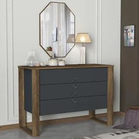Cabinet Bumerang Aynali - Walnut, Anthracite