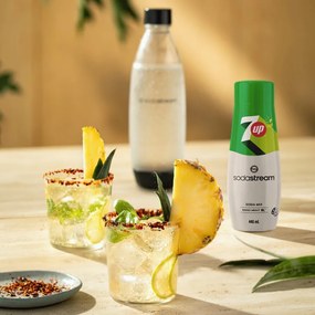 Sirop concentrat SodaStream 7 Up, 440 ml, până la 9 l, fără alergeni și OMG, alb/verde