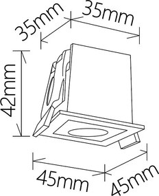 Corp incastrabil cu 1 spot LED BLAU alb