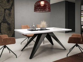 Masă sufragerie extensibilă Awalean 140 (Negru + Alb arctic) (pentru 6-10 persoane). 1105358