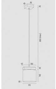 Lustră pe cablu CANOA 1xE27/15W/230V Argon 8276