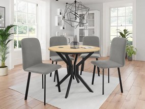 Masă sufragerie extensibilă 90 cm Kertare M 90 (Stejar craft auriu + Negru) (pentru 2-4 persoane). 1105352
