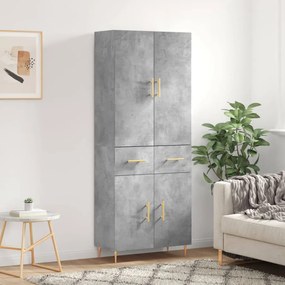 vidaXL Dulap înalt, gri beton, 69,5x34x180, lemn compozit